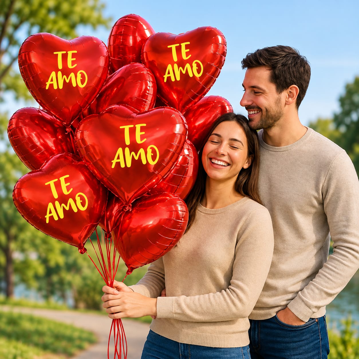 Set X12 Globos Metalizados Corazón Rojo Te Amo 18 Pulgadas (45 cm)