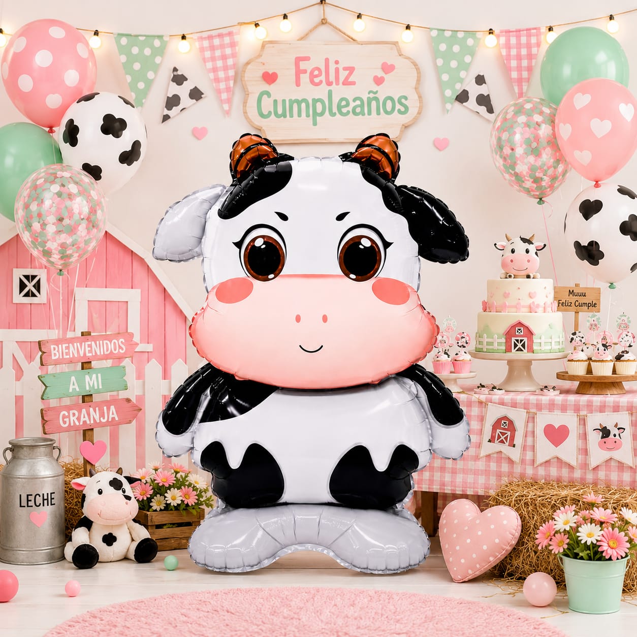 Globo Metalizado Vaquita 3D Infantil 58 x 38 cm