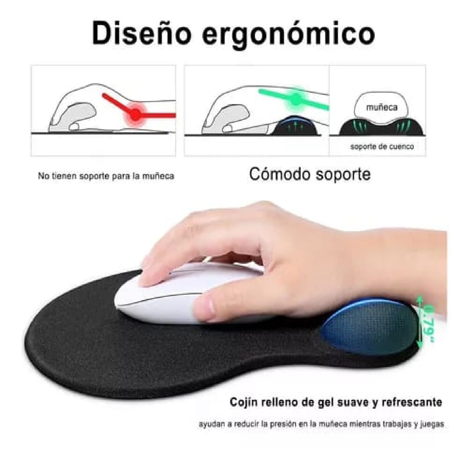 Mouse Pad Con Gel Antideslizante G-01