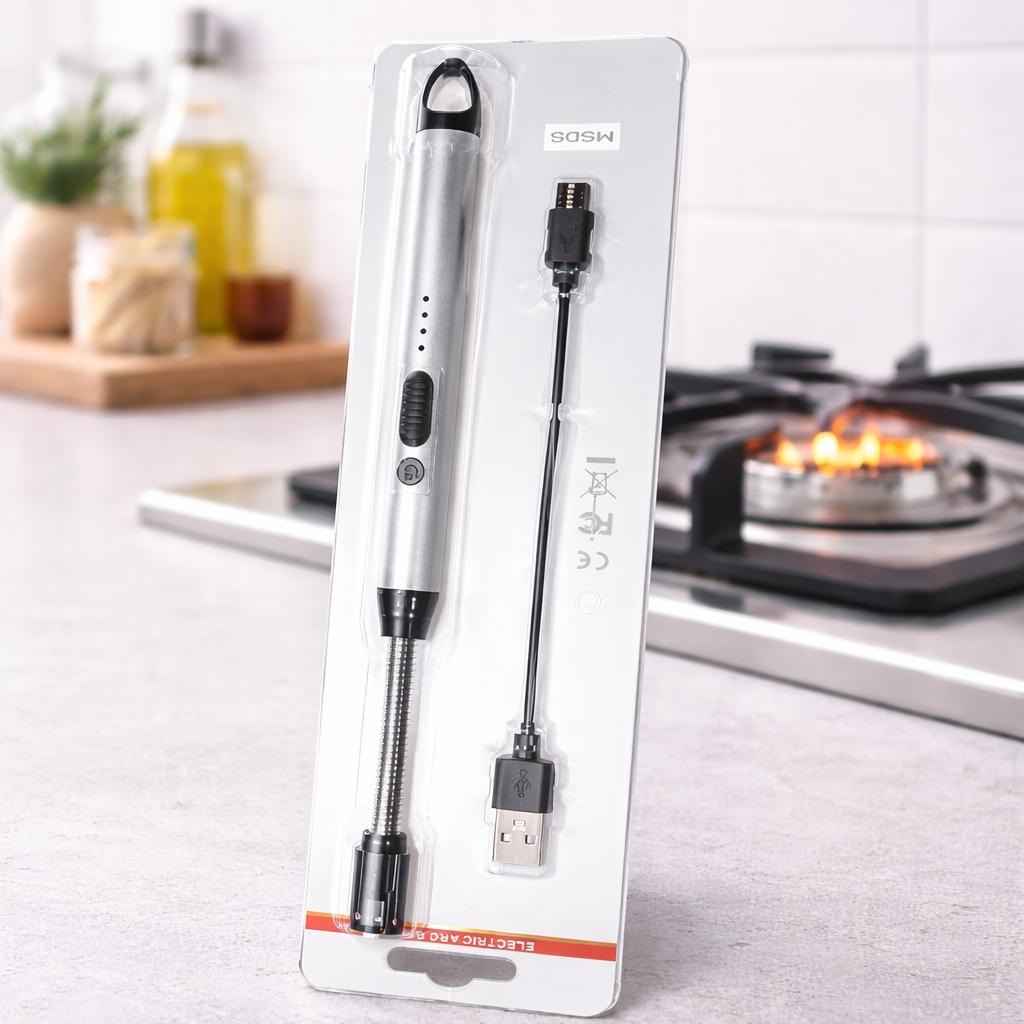Encendedor Eléctrico USB Recargable Flexible para Cocina y Velas