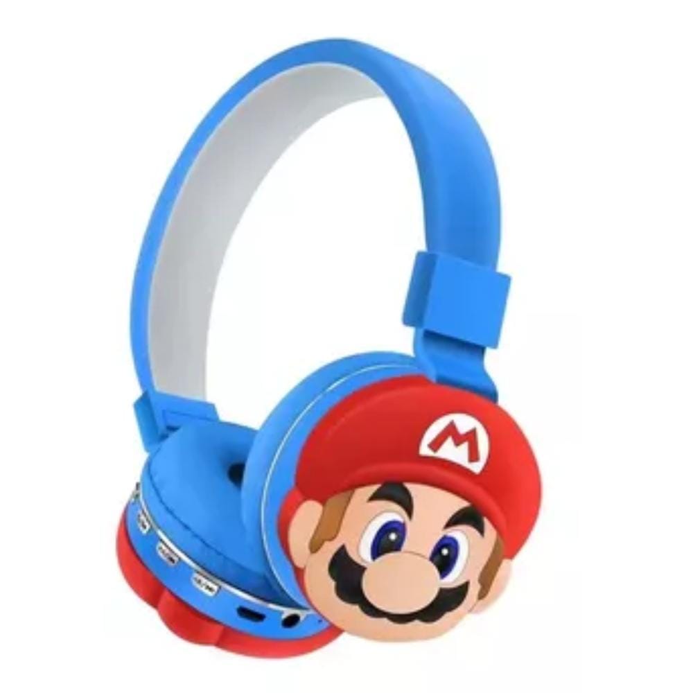 Audífonos Inalámbricos Bluetooth Diseño Mario AH-806Q Plegables (Azul)