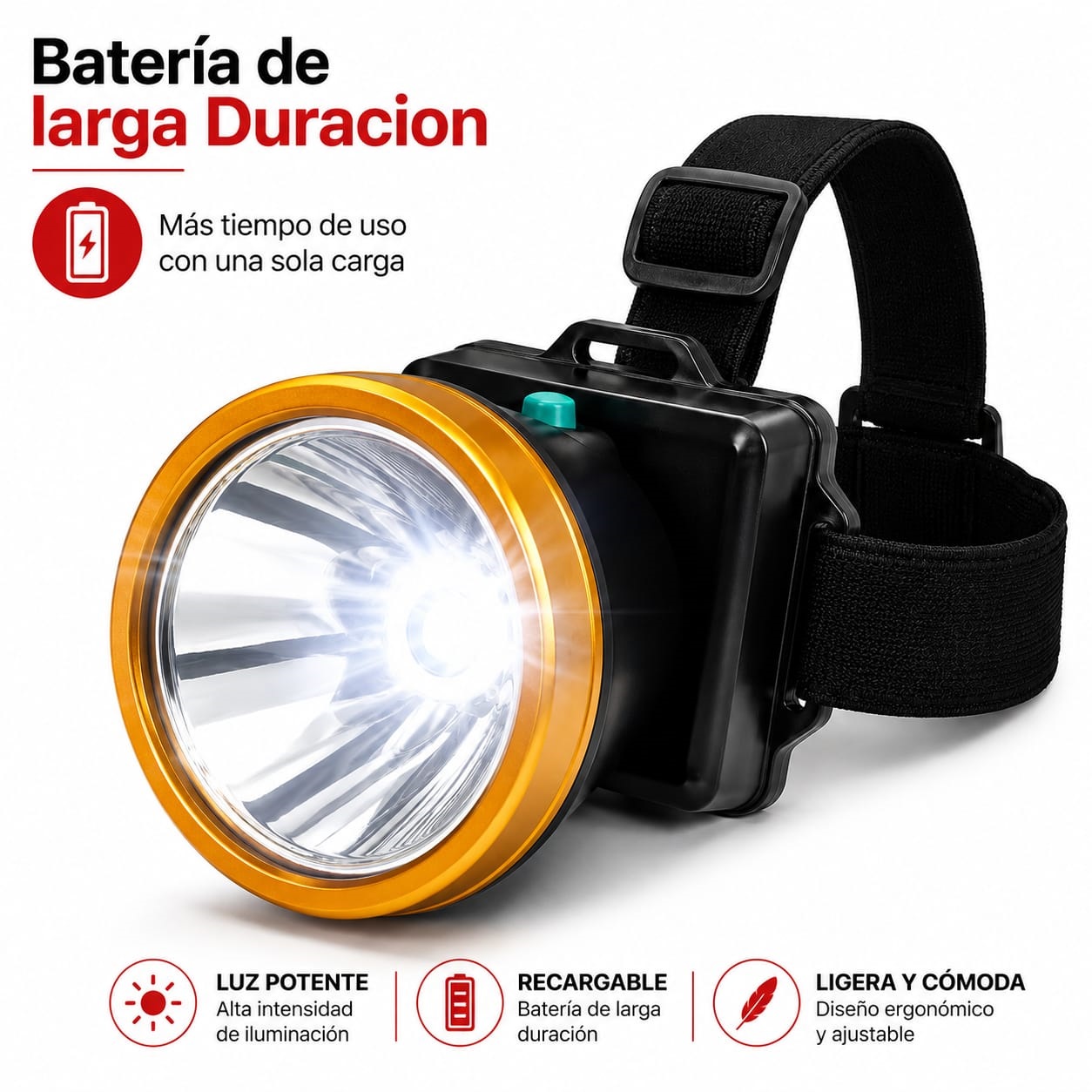 Linterna Minera LED Recargable Sonivox 10W Largo Alcance