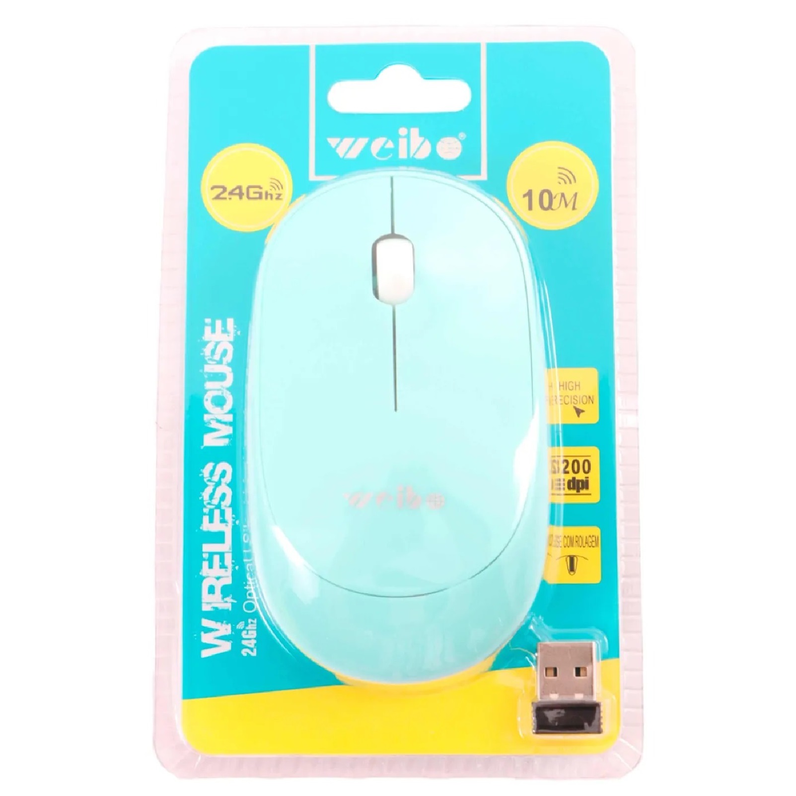 Mouse Inalambrico Weibo 2.4ghz (verde Menta)