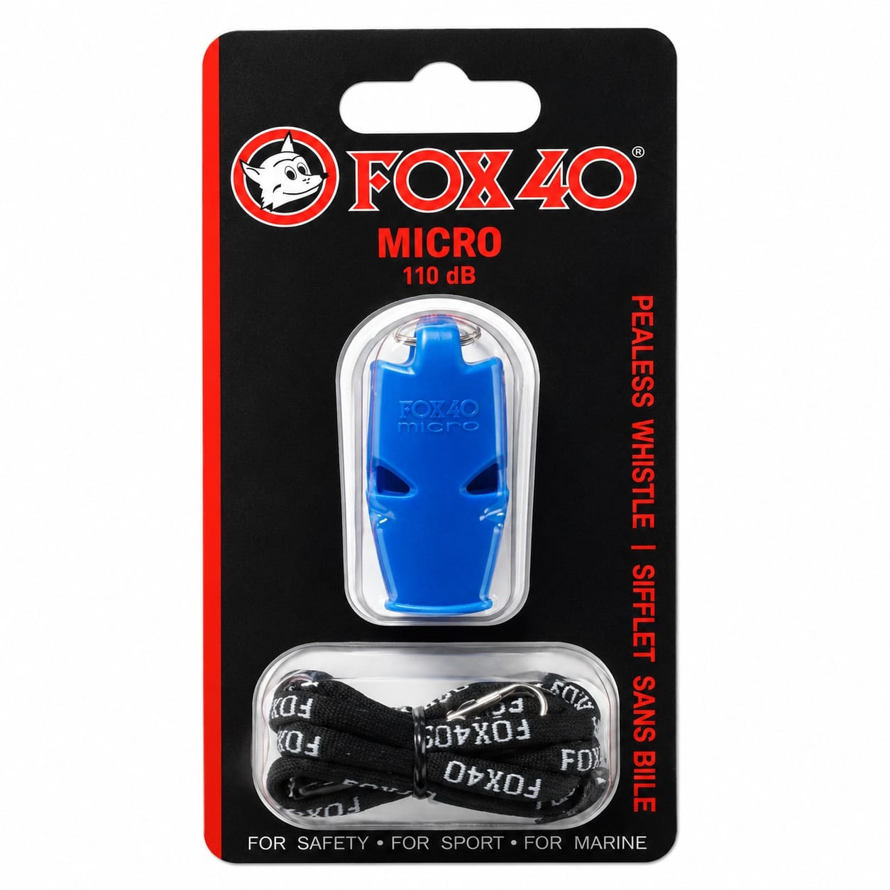 Silbato Fox 40 Micro 110 dB con Cordón – X1 Unidad