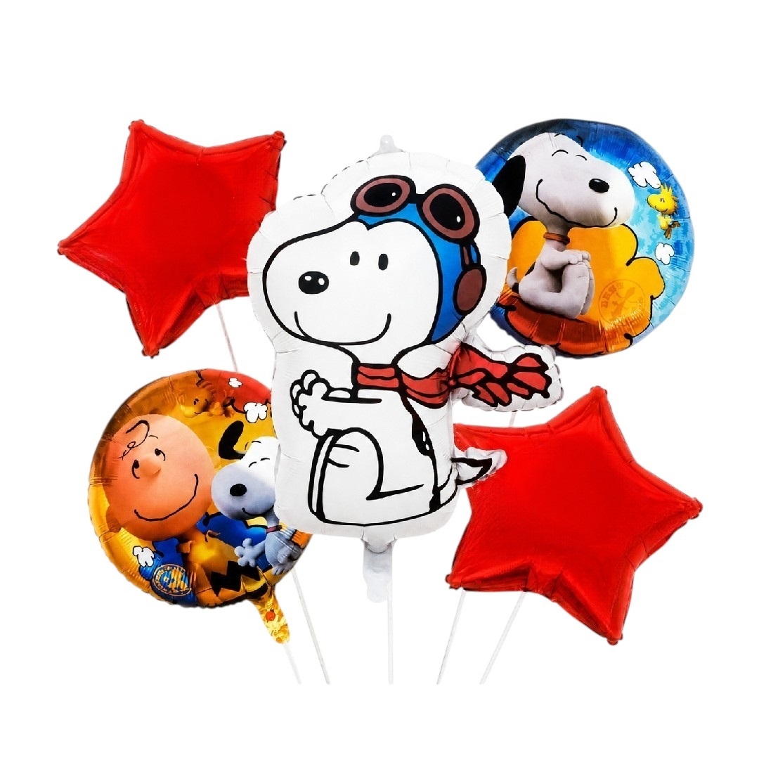 Kit X5 Globos Metalizados Snoopy