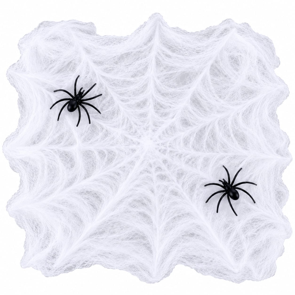 Telaraña Blanca Decorativa Halloween con 2 Arañas Negras Expandible
