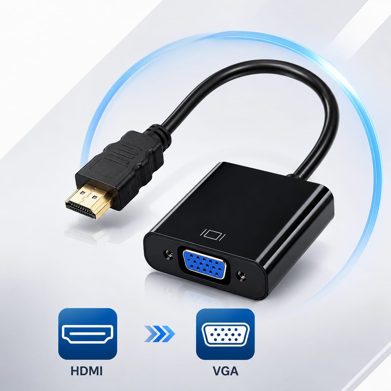 Adaptador HDMI a VGA Premium Full HD 1080P Para PC y Proyector