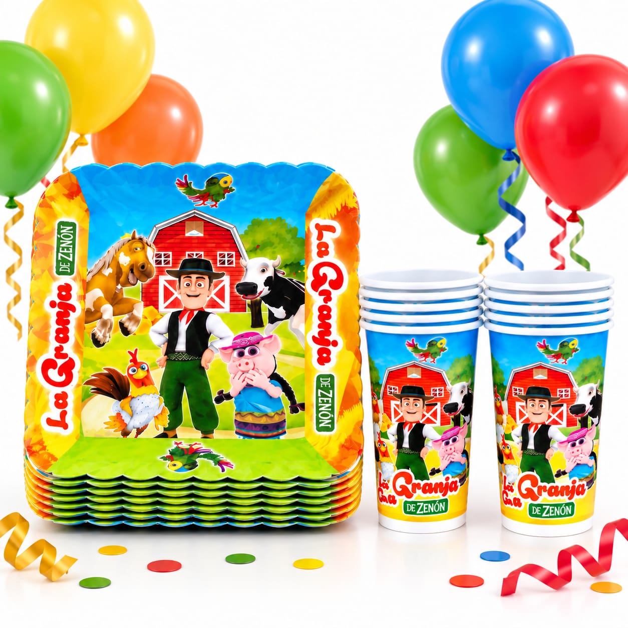 Set Fiesta La Granja de Zenón 12 Torteros + 12 Vasos